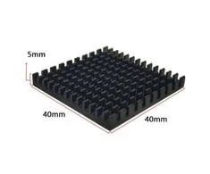 Oem Ekstruzinio aliuminio radiatorius - 40x40x5mm juodas - aušinimo radiatorius