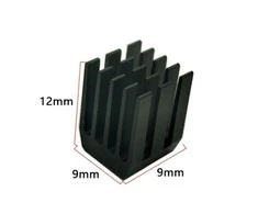 Oem Ekstruzinio aliuminio radiatorius - 9x9x12mm juodas - aušinimo radiatorius