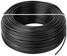 Elektrokabel LgY kabelis 1x0.75 H05V-K juodas 100m