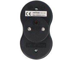 Elektros skirstytuvas - 2 lizdai su įžeminimu - juodas - DPM P902B