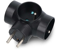 Elektros skirstytuvas – 3 lizdai su įžeminimu – juodas – DPM P901B