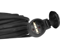 Emos Ilgiklis 1 lizdo 10m su įžeminimu 3x1.5 mm² IP44 su gumine izoliacija, juodas