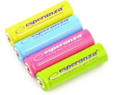 Esperanza EZA108 R6 AA Ni-MH 2000mAh baterijos, spalvotos - 4 vnt