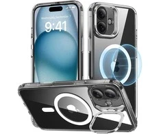 ESR Classic Hybrid (HaloLock) dėklas su stovu iPhone 16 Plus (skaidrus)