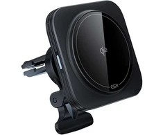 Magnetinis automobilinis telefono laikiklis su 15W MagSafe belaidžiu įkrovimu panelei / oro grotelėms ESR Halolock QI2 juodos spalvos