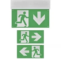 Evakuacinis avarinis šviestuvas EXIT, LED 230V AC 3W 30lm 3val., su baterija, EMOS