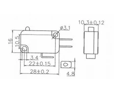 Oem Galinės padėties jungiklis KW7-0 - 230VAC - Mikro jungiklis