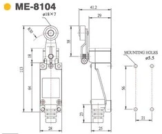 Oem Galinės padėties jungiklis ME-8104 230V AC 5A svirtis su ratuku