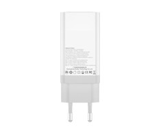 GaN 65W įkroviklis Dudao A7xsEU 2x USB-C + USB (balta)
