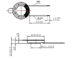 Oem Garsiakalbis MG15 0.1W 8Ohm - 15x4mm
