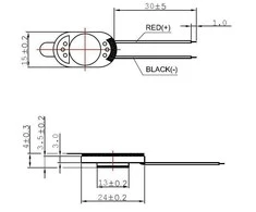 Oem Garsiakalbis MG24-15 0.5W 8Ohm - 24x15x4mm