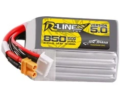 Gens Ace &amp; Tattu Tattu R-Line versija 5.0 850 mAh 14.8 V 4S1P 150C XT30U-F