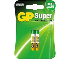 GP Super Alkaline AAAA šarminės baterijos, 2 vnt./bl.
