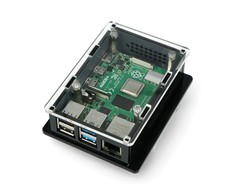Gravlaser Dėklas Raspberry Pi 4B dėžei V2, skirtas DIN bėgiui - juodas-skaidrus