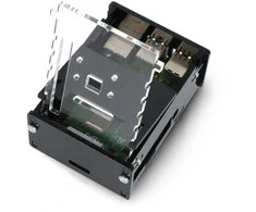 Gravlaser Raspberry Pi 4B korpusas su reguliuojamu kameros laikikliu - juodas