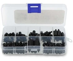 Grąžtas M3 nailono varžtų ir tarpiklių rinkinys - 180 vnt, - justPi