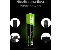 Green Cell Žalias Cell 4x AAA HR03 950mAh baterija