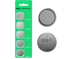 Green Cell Žalias Cell 5x ličio baterijos CR2025 CR 2025 3V 160mAh Greencell sagos formos elementas Blisterinėje pakuotėje
