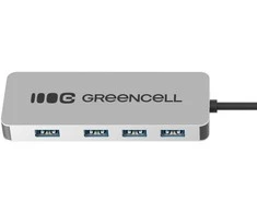 Green Cell Žalias Cell Adapteris Basic HUB Greencell USB-A 4in1 (4×USB 3.0) – greitas duomenų perdavimas iki 5 Gb/s, aliuminio korpusas