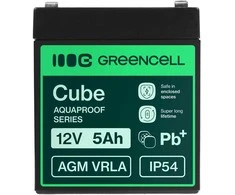 Green Cell Žalias Cell Greencell AGM VRLA 12 V 5 Ah nereikalaujanti priežiūros baterija kasos aparatams, žaislams, fotoaparatams (91 x 70 x 102 mm)