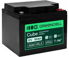 Green Cell Žalias Cell Greencell AGM VRLA 12 V 50 Ah nereikalaujantis priežiūros akumuliatorius UPS, svarstyklėms, kemperiams (197 x 166 x 170 mm)