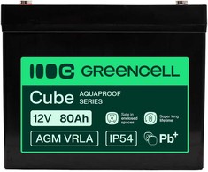 Green Cell Žalias Cell Greencell AGM VRLA 12 V 80 Ah nereikalaujantis priežiūros akumuliatorius UPS, svarstyklėms, kemperiams (260 x 168 x 216 mm)