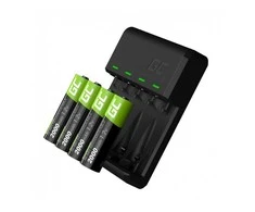 Green Cell Įkroviklis Žalias Cell GC VitalCharger + 4x AA 2000mAh Ni-MH baterijos