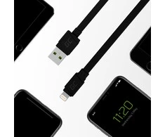 Green Cell Žalias Cell GREENCELL KABGC02 GCmatte Lightning Plokščias kabelis 25 cm su greitu įkrovimu Apple 2.4A