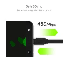 Green Cell Žalias Cell GREENCELL KABGC03 GCmatte USB-C Plokščias laidas 25 cm su greitu įkrovimu