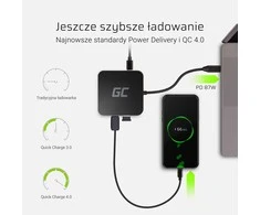 Green Cell Žalias Cell GREENCELL AK61 Žalias Cell HUB2 USB-C, 3x USB 3.0 RJ45 1Gbps HDMI 4K, DEX Nintendo Switch Apple