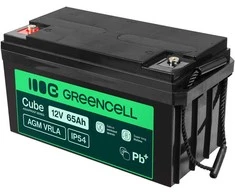 Green Cell Žalias Cell Žalias Cell Cube AGM VRLA IP54 12 V 65 Ah nereikalaujantis priežiūros akumuliatorius vejapjovėms, paspirtukams, valtims ir neįgaliųjų vežimėliams