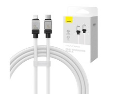 Greito įkrovimo kabelis Baseus USB-C su Coolplay Series 1m, 20W (baltas)
