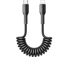 Greito įkrovimo laidas automobiliui Joyroom Type-C į Lightning Easy-Travel Series 30W 1.5m, suvyniotas (juodas)