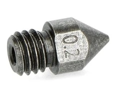 Oem Grūdinto plieno ekstruderio antgalis 0.2mm MK8 1.75mm plastikui