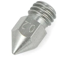 Oem Grūdinto plieno ekstruderio antgalis 0.2mm MK8 1.75mm plastikui