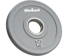 >>>Olimpiniai gumuoti BUMPER svareliai, BEAST serijos, 2 x 1.25 kg rinkinys, skylės skersmuo 51 mm, REBEL ACTIVE