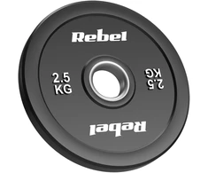 Olimpiniai gumuoti svarmenys BUMPER rinkinys 2x2.5kg, skylės skersmuo 51 mm, REBEL ACTIVE