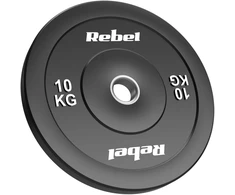 Olimpiniai gumuoti svarmenys BUMPER rinkinys 2x10kg, skylės skersmuo 51 mm, REBEL ACTIVE