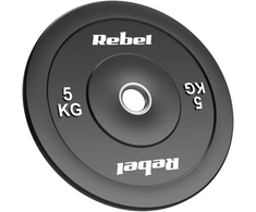 Olimpiniai gumuoti svarmenys BUMPER rinkinys 2x5kg, skylės skersmuo 51 mm, REBEL ACTIVE