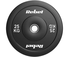 Olimpinis gumuotas svorio diskas BUMPER 25 kg, skylės skersmuo 51 mm, REBEL ACTIVE