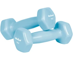 >>>ŠEŠIAKAMPIAI ketaus vinilo hanteliai 2 x 1kg, REBEL ACTIVE
