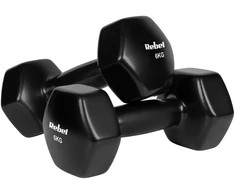 >>>ŠEŠIAKAMPIAI ketaus vinilo hanteliai 2 x 6kg, REBEL ACTIVE
