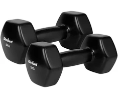 >>>Šešiakampiai ketaus vinilo hanteliai 2x5kg, REBEL ACTIVE
