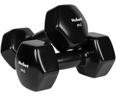 >>>ŠEŠIAKAMPIAI ketaus vinilo hanteliai 2 x 8kg, REBEL ACTIVE