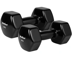 >>>ŠEŠIAKAMPIAI ketaus vinilo hanteliai 2 x 9kg, REBEL ACTIVE