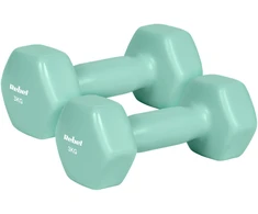 >>>ŠEŠIAKAMPIAI ketaus vinilo hanteliai 2x3kg, REBEL ACTIVE