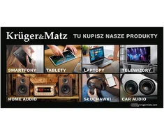 >Kruger &amp; Matz reklaminė juosta – čia galite įsigyti mūsų gaminių (200 x 100 cm)