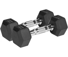 Hantle Guma dengti ketaus hanteliai HEX 2x2,5kg REBEL ACTIVE