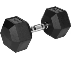 Gumuotas ketaus hantelis HEX 17.5kg REBEL ACTIVE