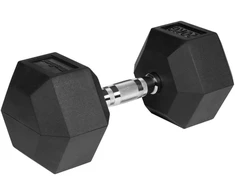 Gumuotas ketaus hantelis HEX 20kg, REBEL ACTIVE